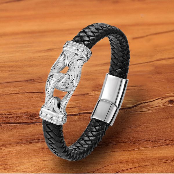 fashion stainless steel magnet clasp men bracelets charm black leather jewelry accessories rock punk bangles, Golden;silver
fashion stainless steel magnet clasp men bracelets charm black leather jewelry accessories rock punk bangles, Golden;silver