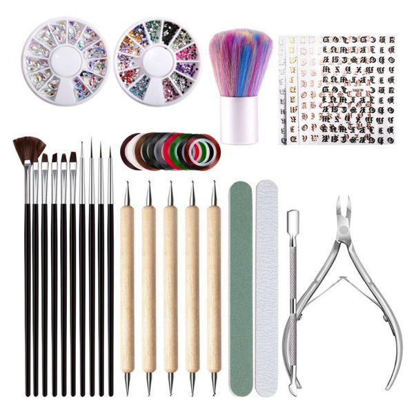 38pcs /set nail art brush cuticle pusher dotting painting pen picker rhinestones decoration manicure care salon tool set
38pcs /set nail art brush cuticle pusher dotting painting pen picker rhinestones decoration manicure care salon tool set