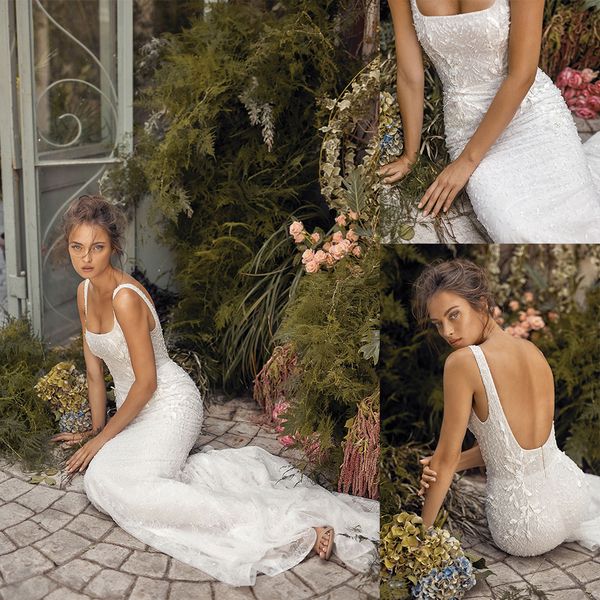2020 mermaid wedding dresses square neck appliqued beaded sleeveless bridal gown backless ruffle sweep train custom made vestidos de novia, White
2020 mermaid wedding dresses square neck appliqued beaded sleeveless bridal gown backless ruffle sweep train custom made vestidos de novia, White