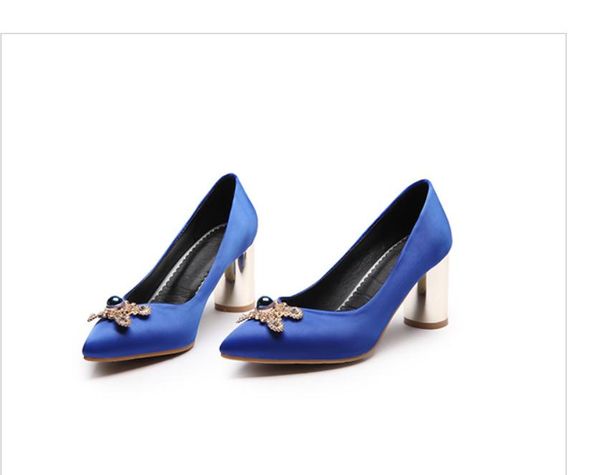 2020 spring and autumn with new style fashion high heel coarse heel pointed end silks and satins women's shoes@mqwbh681, Black
2020 spring and autumn with new style fashion high heel coarse heel pointed end silks and satins women's shoes@mqwbh681, Black