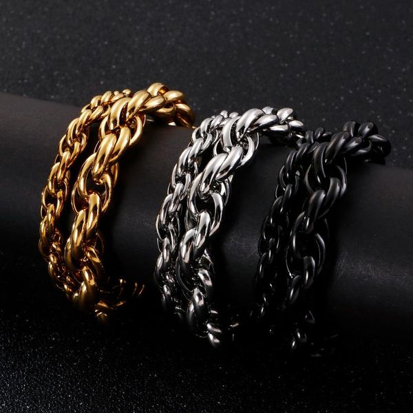 7/11mm width simple punk retro wild short money multi-layer bracelet male twist thick chain personality bracelet sale, Black
7/11mm width simple punk retro wild short money multi-layer bracelet male twist thick chain personality bracelet sale, Black