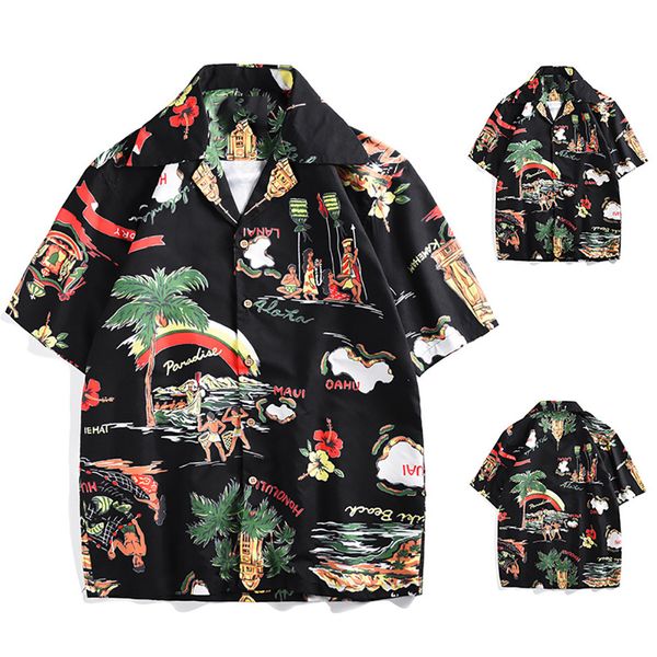 factory direct sales spring and summer fashion couple personal printed short-sleeved beach men's shirts winter fashion, White;black
factory direct sales spring and summer fashion couple personal printed short-sleeved beach men's shirts winter fashion, White;black