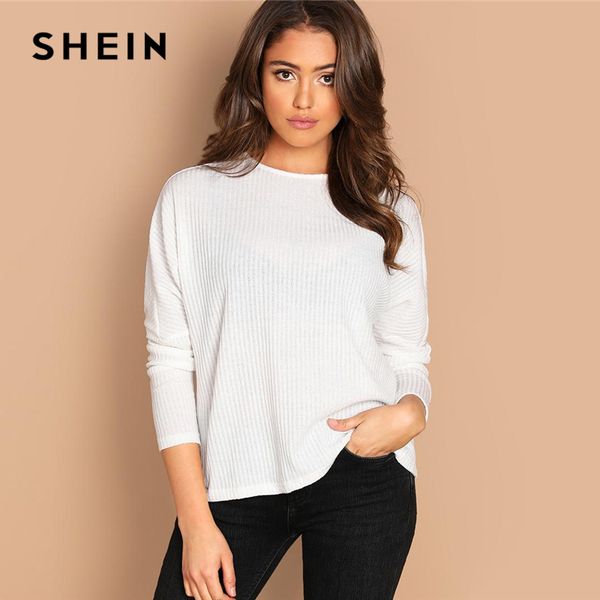 shein white solid rib-knit tee plain minimalist round neck long sleeve stretchy casual 2020 spring elegant women t-shirt
shein white solid rib-knit tee plain minimalist round neck long sleeve stretchy casual 2020 spring elegant women t-shirt