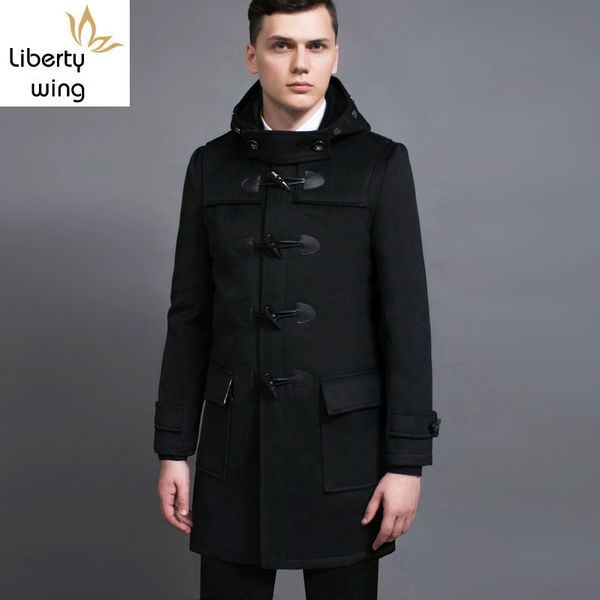 men's wool & blends preppy style mens fashion claw button mid long coat woolen hoody dust coats casual slim fit male trench overcoat 6x, Black
men's wool & blends preppy style mens fashion claw button mid long coat woolen hoody dust coats casual slim fit male trench overcoat 6x, Black