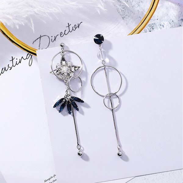 fashion new crystal flower geometric round circle asymmetry long tassel drop earrings elegant korean women oorbellen 6a1029, Silver
fashion new crystal flower geometric round circle asymmetry long tassel drop earrings elegant korean women oorbellen 6a1029, Silver