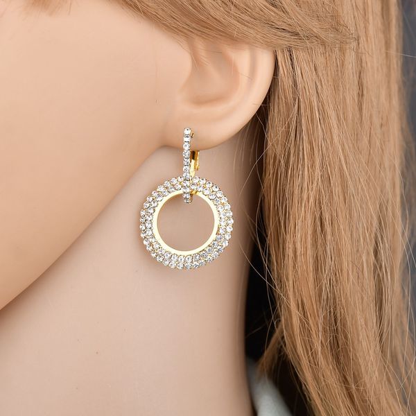creative jewelry high-grade elegant crystal earrings round gold and silver earrings wedding party for women e421, Golden
creative jewelry high-grade elegant crystal earrings round gold and silver earrings wedding party for women e421, Golden