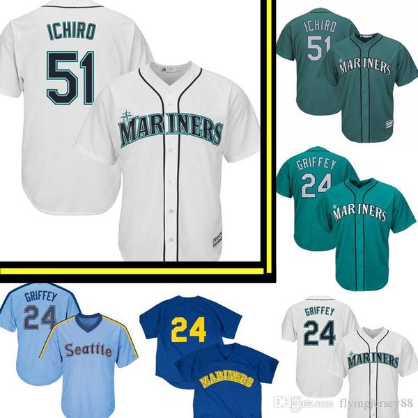 Men's Seattle Suzuki Mariners Ichiro Suzuki Majestic Home Official Cool Base Player Jersey White Green Baseball 24 Ken Griffey Jr.
Men's Seattle Suzuki Mariners Ichiro Suzuki Majestic Home Official Cool Base Player Jersey White Green Baseball 24 Ken Griffey Jr.