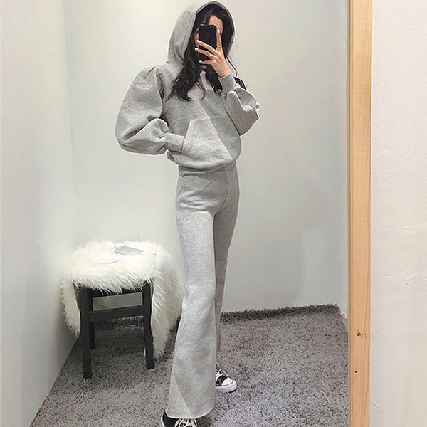 2019 new spring autumn cotton hoodies sets women lantern sleeve hooded suits ( 1 jacket + 1 trouser, White
2019 new spring autumn cotton hoodies sets women lantern sleeve hooded suits ( 1 jacket + 1 trouser, White