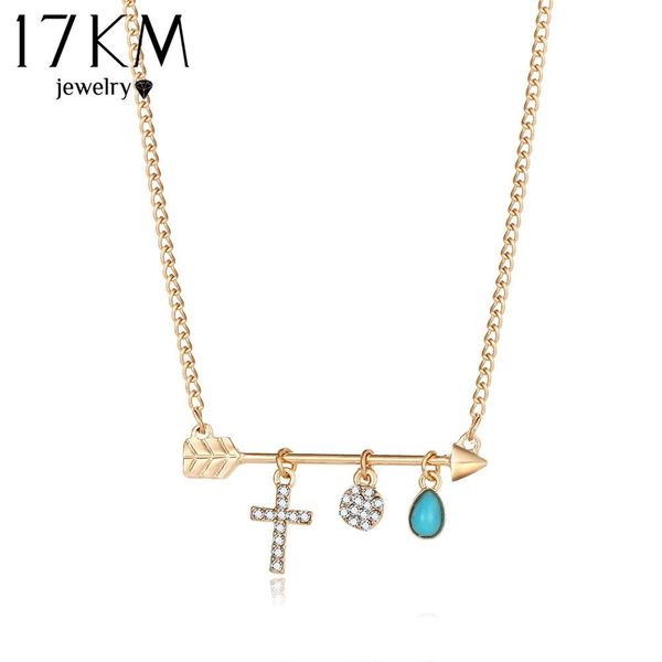 17km fashion new turquoise crystal cross necklaces for women bohemian water drop arrow pendant choker body chain jewellery, Silver
17km fashion new turquoise crystal cross necklaces for women bohemian water drop arrow pendant choker body chain jewellery, Silver