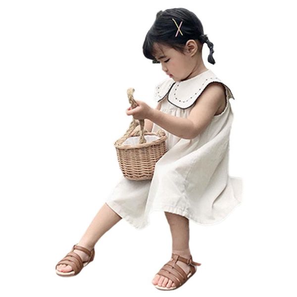 children fashion large doll collar a-line dress girl sweet solid color button decorated sleeveless dress, Red;yellow
children fashion large doll collar a-line dress girl sweet solid color button decorated sleeveless dress, Red;yellow