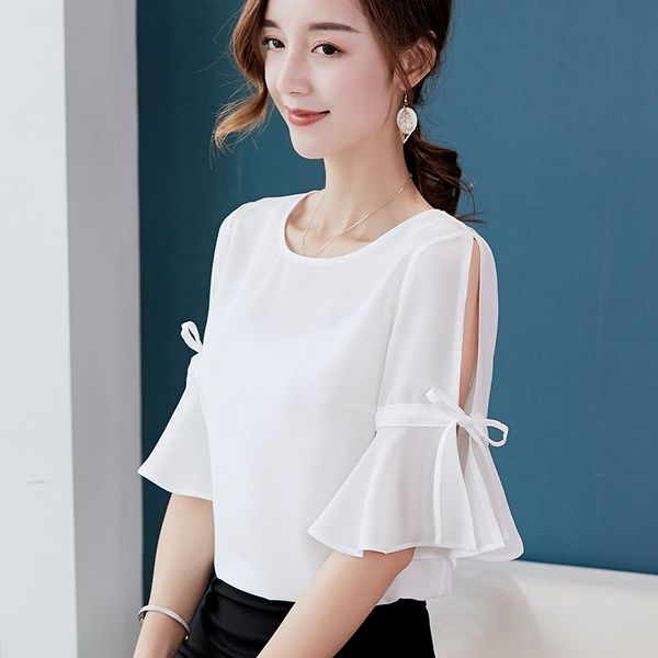 spring and summer new korean version of the wild shirt big yards bottoming shirt slim-fit fashion casual chiffon blouse, White
spring and summer new korean version of the wild shirt big yards bottoming shirt slim-fit fashion casual chiffon blouse, White
