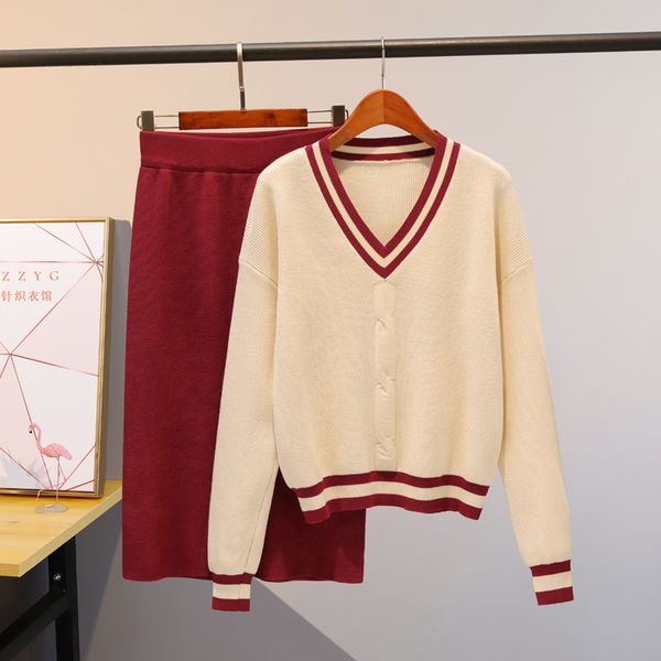 2020 autumn winter two piece set women casual loose sweaters + knitting skirts 2 piece skirt set 2 outfits for women, White
2020 autumn winter two piece set women casual loose sweaters + knitting skirts 2 piece skirt set 2 outfits for women, White