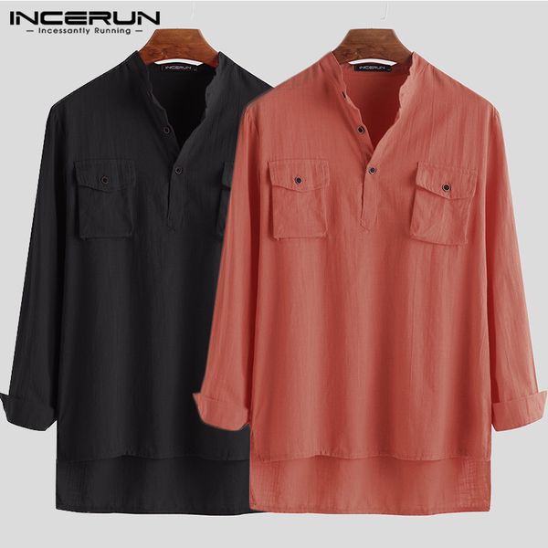 incerun autumn fashion men solid long sleeve collar casual shirt stylish trend pullover high-quality cotton linen mens blouse, White;black
incerun autumn fashion men solid long sleeve collar casual shirt stylish trend pullover high-quality cotton linen mens blouse, White;black