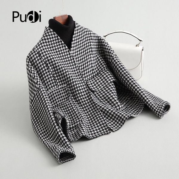 pudi a37119 2018 fall/winter new fashion wool jacket lady's short style lattice leisure wool coat, Black
pudi a37119 2018 fall/winter new fashion wool jacket lady's short style lattice leisure wool coat, Black
