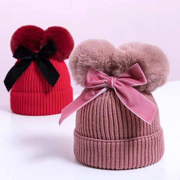 double pompom baby hat winter knitted beanie cap velvet bowknot kids girls warm thicken hats caps
double pompom baby hat winter knitted beanie cap velvet bowknot kids girls warm thicken hats caps