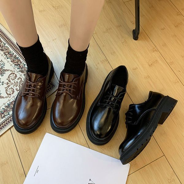 womens derby shoes women's heels shallow mouth british style autumn female footwear round toe casual sneaker leather on heels, Black
womens derby shoes women's heels shallow mouth british style autumn female footwear round toe casual sneaker leather on heels, Black