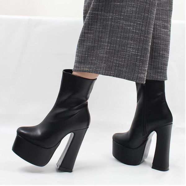 women platform boots gothic 15cm high block heel short ankle boots thick square heel pointed toe punk women shoes black silver
women platform boots gothic 15cm high block heel short ankle boots thick square heel pointed toe punk women shoes black silver