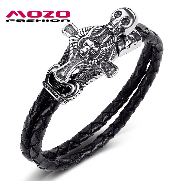 mozo fashion 2020 new men jewelry black genuine leather bracelet stainless steel punk cross skull charm women bracelet 524, White
mozo fashion 2020 new men jewelry black genuine leather bracelet stainless steel punk cross skull charm women bracelet 524, White