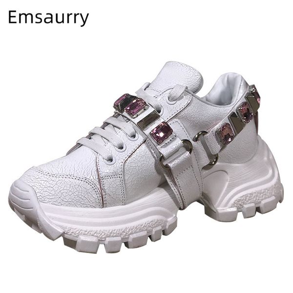 new crack pattern woman shoes belt buckle decor crystal party shoes round toe thick bottom fashion lace up sneakers women, Black
new crack pattern woman shoes belt buckle decor crystal party shoes round toe thick bottom fashion lace up sneakers women, Black