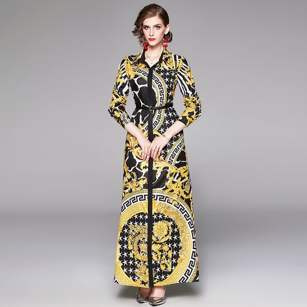 vintage winter baroque print runway shirt dress plus size women spring autumn party prom long sleeve luxury ladies designer dresses, Black;gray
vintage winter baroque print runway shirt dress plus size women spring autumn party prom long sleeve luxury ladies designer dresses, Black;gray