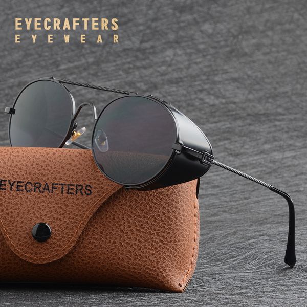 black metallic vintage gothic steampunk sunglasses for men women side shield coating mirrored black retro round sunglasses, White;black
black metallic vintage gothic steampunk sunglasses for men women side shield coating mirrored black retro round sunglasses, White;black