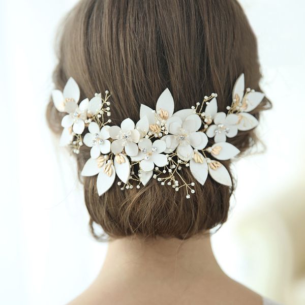 dower me charming flower bridal hair crown clip pearls women hair jewelry accessories handmade wedding headpiece, Golden;white
dower me charming flower bridal hair crown clip pearls women hair jewelry accessories handmade wedding headpiece, Golden;white