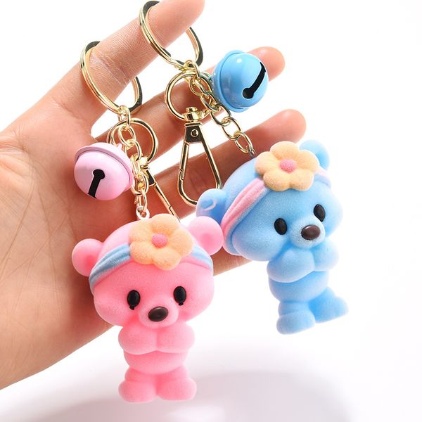 creative flocking bear keychain sweet bell pendant couple romantic car key ring cartoon doll jewelry gift accessories, Silver
creative flocking bear keychain sweet bell pendant couple romantic car key ring cartoon doll jewelry gift accessories, Silver