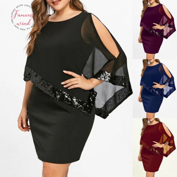 plus size women bodycon shawl tunic dress ladies party summer short mini dresses sequins formal elegant dress 2020 new, Black;gray 
plus size women bodycon shawl tunic dress ladies party summer short mini dresses sequins formal elegant dress 2020 new, Black;gray