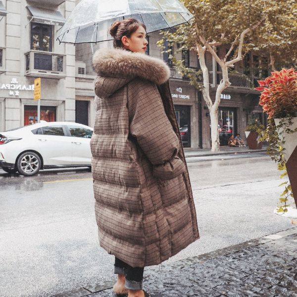 p shoot chic retro plaid large fur collar hooded over-the-knee long down coat women's bandage cloth bell sleeve cotton overc, Blue;black
p shoot chic retro plaid large fur collar hooded over-the-knee long down coat women's bandage cloth bell sleeve cotton overc, Blue;black