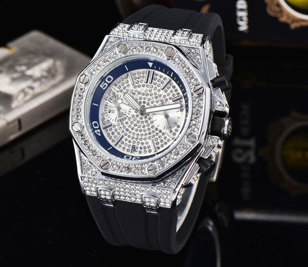 men's watch royal oak casual fashion hb quartz watch full diamond dial all functions can be operated pu belt, Slivery;brown
men's watch royal oak casual fashion hb quartz watch full diamond dial all functions can be operated pu belt, Slivery;brown