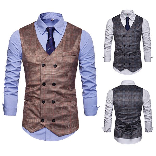 fit mens suit vest european style men's plaid nightclub sleevess blazer, Black;white 
fit mens suit vest european style men's plaid nightclub sleevess blazer, Black;white
