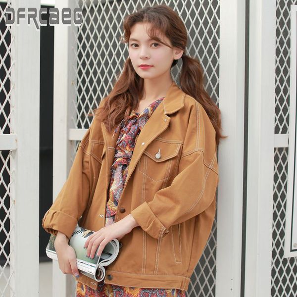 2019 New Autumn Loose Single Breasted Jeans Jacket Women Cotton Basic Black Denim Jacket Casual Long Sleeve Denim Coat Femme, Black;brown
2019 New Autumn Loose Single Breasted Jeans Jacket Women Cotton Basic Black Denim Jacket Casual Long Sleeve Denim Coat Femme, Black;brown