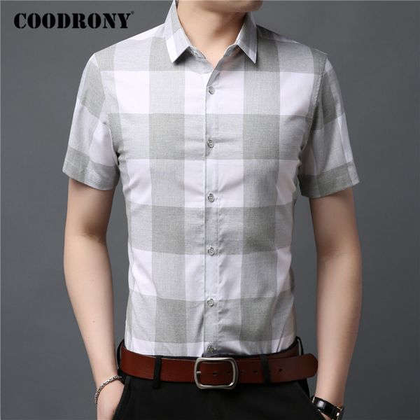 men's casual shirts coodrony brand men shirt 100% cotton fashion big plaid camisa masculina spring summer short sleeve business c6022s, White;black
men's casual shirts coodrony brand men shirt 100% cotton fashion big plaid camisa masculina spring summer short sleeve business c6022s, White;black