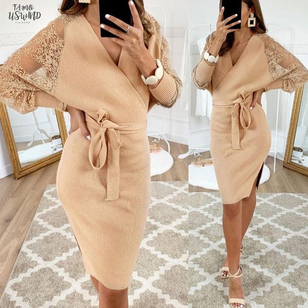 2020 fashion knit womens winter dress casual long sleeve lace dress elegant womens party dress vestidos mujer robe, Black;gray
2020 fashion knit womens winter dress casual long sleeve lace dress elegant womens party dress vestidos mujer robe, Black;gray