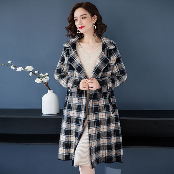 brand coat fall winter women coat new commuter classic lattice lapel thicken warm loose wild outerware long female, Black
brand coat fall winter women coat new commuter classic lattice lapel thicken warm loose wild outerware long female, Black