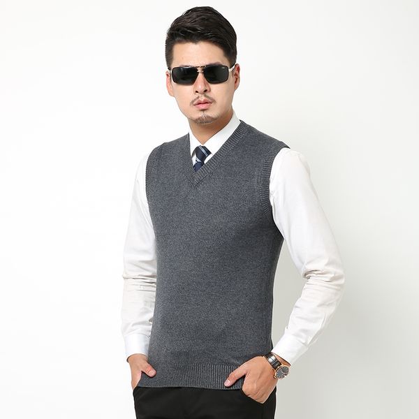 men's sweaters autumn and winter solid color sleeveless sweater v-neck cashmere vest, White;black
men's sweaters autumn and winter solid color sleeveless sweater v-neck cashmere vest, White;black