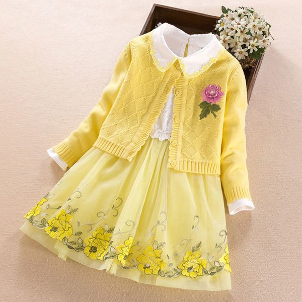 children's clothing sets for girls cotton cardigan sweater coat+dress new autumn winter kids girl princess clothes 3-11year t200414, White
children's clothing sets for girls cotton cardigan sweater coat+dress new autumn winter kids girl princess clothes 3-11year t200414, White