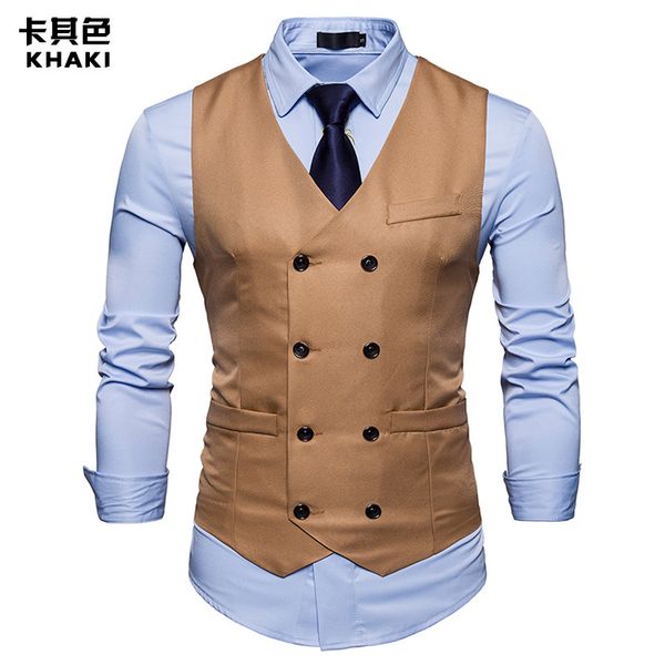 mens suit vest formal dress 2019 new sleeveless fashion trend male jacket vest double-breasted society business slim fit, Black;white
mens suit vest formal dress 2019 new sleeveless fashion trend male jacket vest double-breasted society business slim fit, Black;white