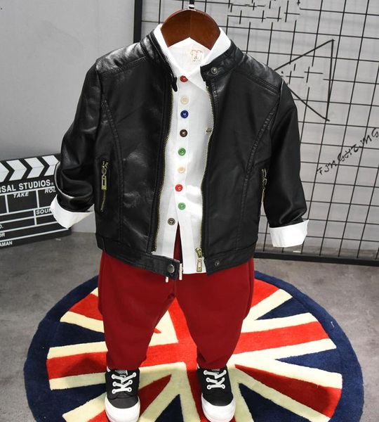 spring&autumn fall faux leather jacket + shirt+pant for kids clothing suits new 2020 fashion 2-6t kids boys clothes sets 3pcs, White
spring&autumn fall faux leather jacket + shirt+pant for kids clothing suits new 2020 fashion 2-6t kids boys clothes sets 3pcs, White