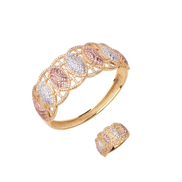 fashion classic african large multicolor copper zircon multicolor bracelet with ring women's wedding jewelry b1128, Black
fashion classic african large multicolor copper zircon multicolor bracelet with ring women's wedding jewelry b1128, Black