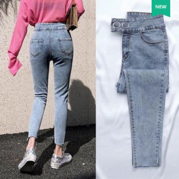 light blue new female feet pants show thin tight jeans trousers waist pencil nine points
light blue new female feet pants show thin tight jeans trousers waist pencil nine points