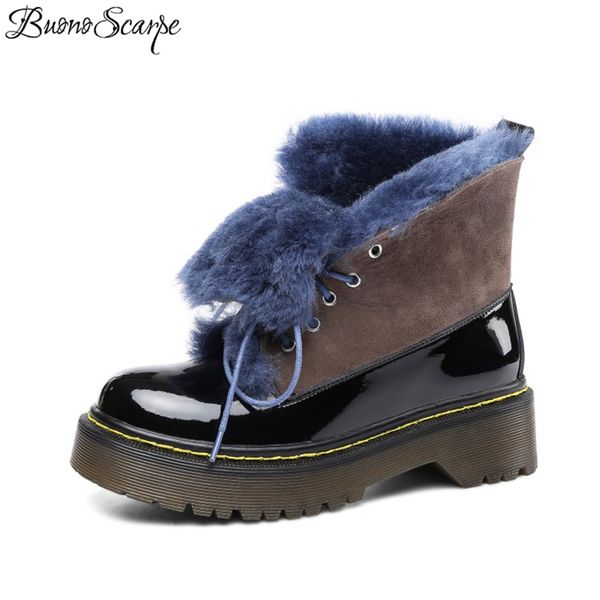 warm fur snow boots winter shearling ankle boots natural leather botas mujer lace up thick bottom women wool female shoes, Black
warm fur snow boots winter shearling ankle boots natural leather botas mujer lace up thick bottom women wool female shoes, Black