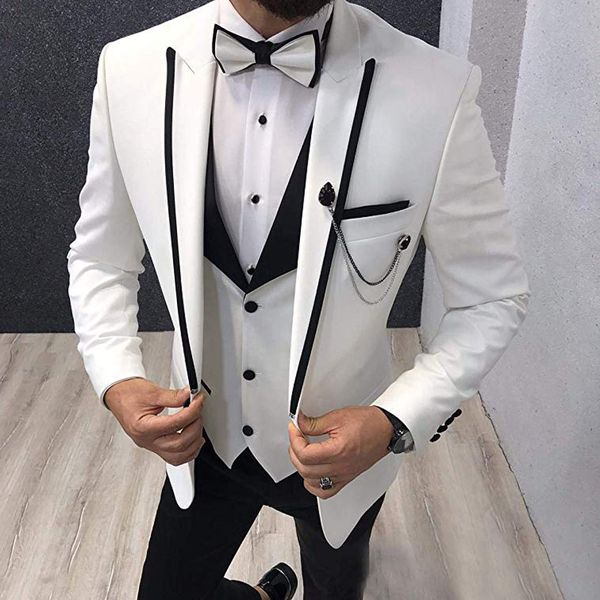 men's suits & blazers latest coat pant designs white classic for wedding handsome groom tuxedo slim fit terno masculino prom party 3 pi, White;black
men's suits & blazers latest coat pant designs white classic for wedding handsome groom tuxedo slim fit terno masculino prom party 3 pi, White;black