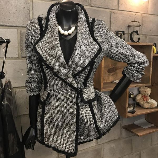 women's wool & blends womens coats temperament short coat single button long sleeve slim woolen women all match, Black
women's wool & blends womens coats temperament short coat single button long sleeve slim woolen women all match, Black