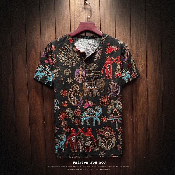 men's t-shirts 2020 new personality trend summer dress chinese style ethnic flower large size round neck short sleeve t-shirt, White;black
men's t-shirts 2020 new personality trend summer dress chinese style ethnic flower large size round neck short sleeve t-shirt, White;black