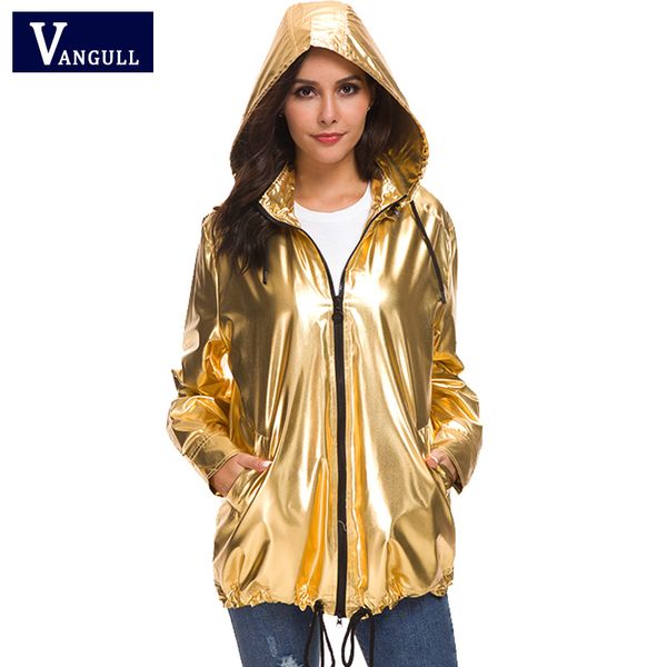 vangull fashion shiny gold jacket women hooded coat jacket fluorescent 2019 new spring drawstring coat showerproof outerwear, Black;brown
vangull fashion shiny gold jacket women hooded coat jacket fluorescent 2019 new spring drawstring coat showerproof outerwear, Black;brown