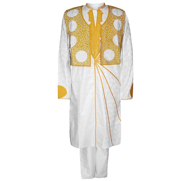 h&d white gold agbada african men bazin riche clothes vest shirt pants 3pcs suit embroidery dashiki formal costume wedding robe, Red
h&d white gold agbada african men bazin riche clothes vest shirt pants 3pcs suit embroidery dashiki formal costume wedding robe, Red
