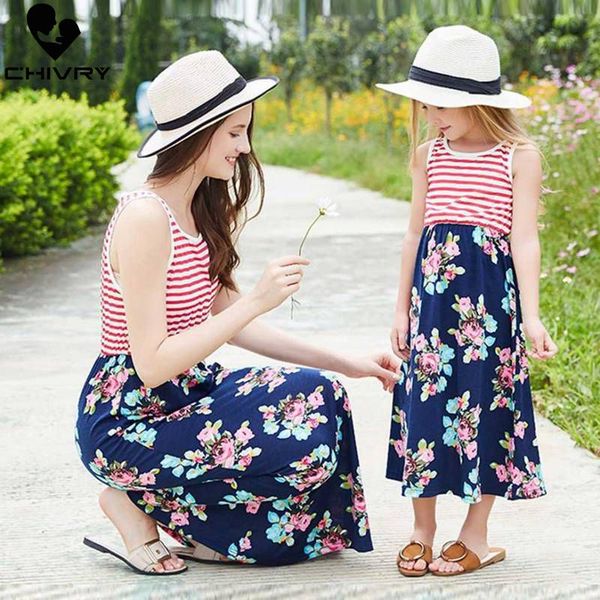 chivry mother daughter dresses sleeveless stripe floral patchwork long dress mommy and daughter sundress family matching clothes, Blue
chivry mother daughter dresses sleeveless stripe floral patchwork long dress mommy and daughter sundress family matching clothes, Blue