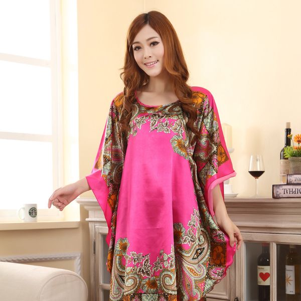 summer new light blue chinese style silk rayon robe women's loose home dress vintage kaftan bath gown pajamas l02, Black;red
summer new light blue chinese style silk rayon robe women's loose home dress vintage kaftan bath gown pajamas l02, Black;red