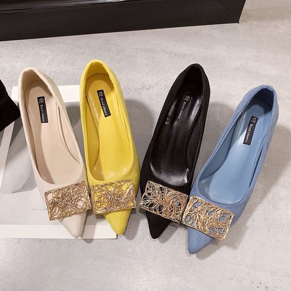 pointed-toe high heel women 2020 summer new shallow mouth square buckle with wild work shoes, Black
pointed-toe high heel women 2020 summer new shallow mouth square buckle with wild work shoes, Black